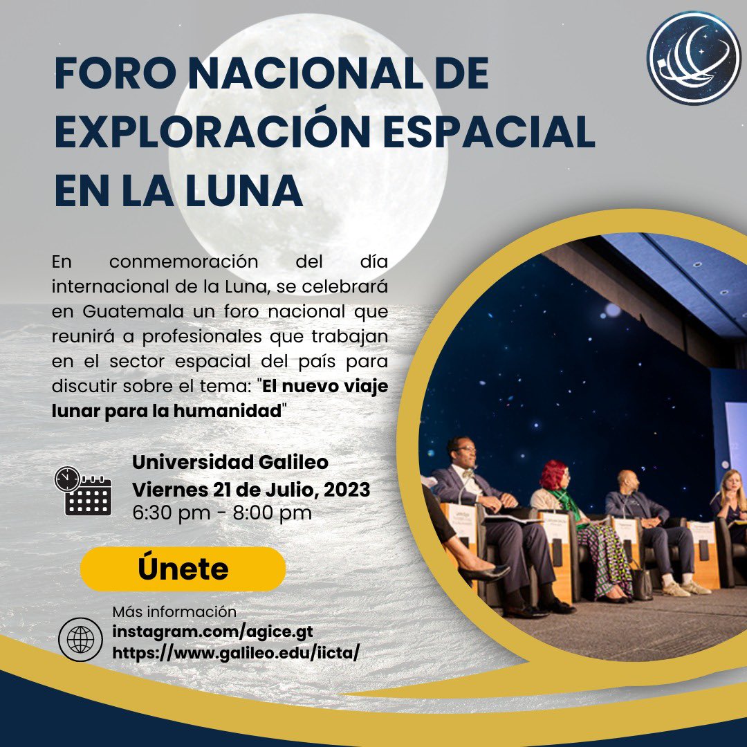 Únete al evento del día 21 de Julio y aprende de profesionales involucradas en las ciencias espaciales en Guatemala 🌒

¡No te pierdas esta oportunidad!