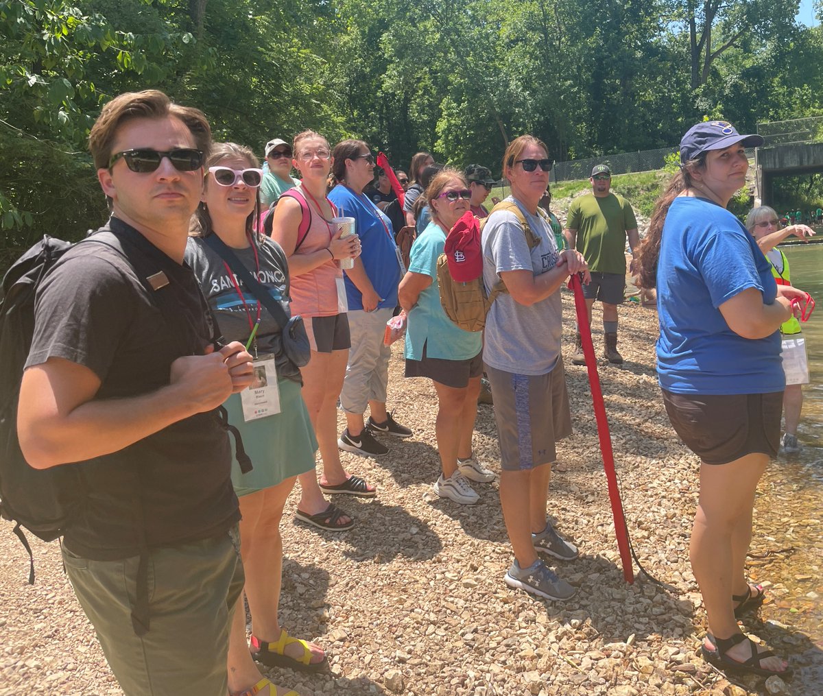 washuisp's tweet photo. Field Trip! For STEM TQ teachers, that is! Today, #teachers experienced a guided tour at Castlewood State Park with #STEM and 21st Century skills in mind. They got their feet wet! #STEMpact #equity #InSTLforSTL @STEMpactSTL https://t.co/44hwDJJyPL
