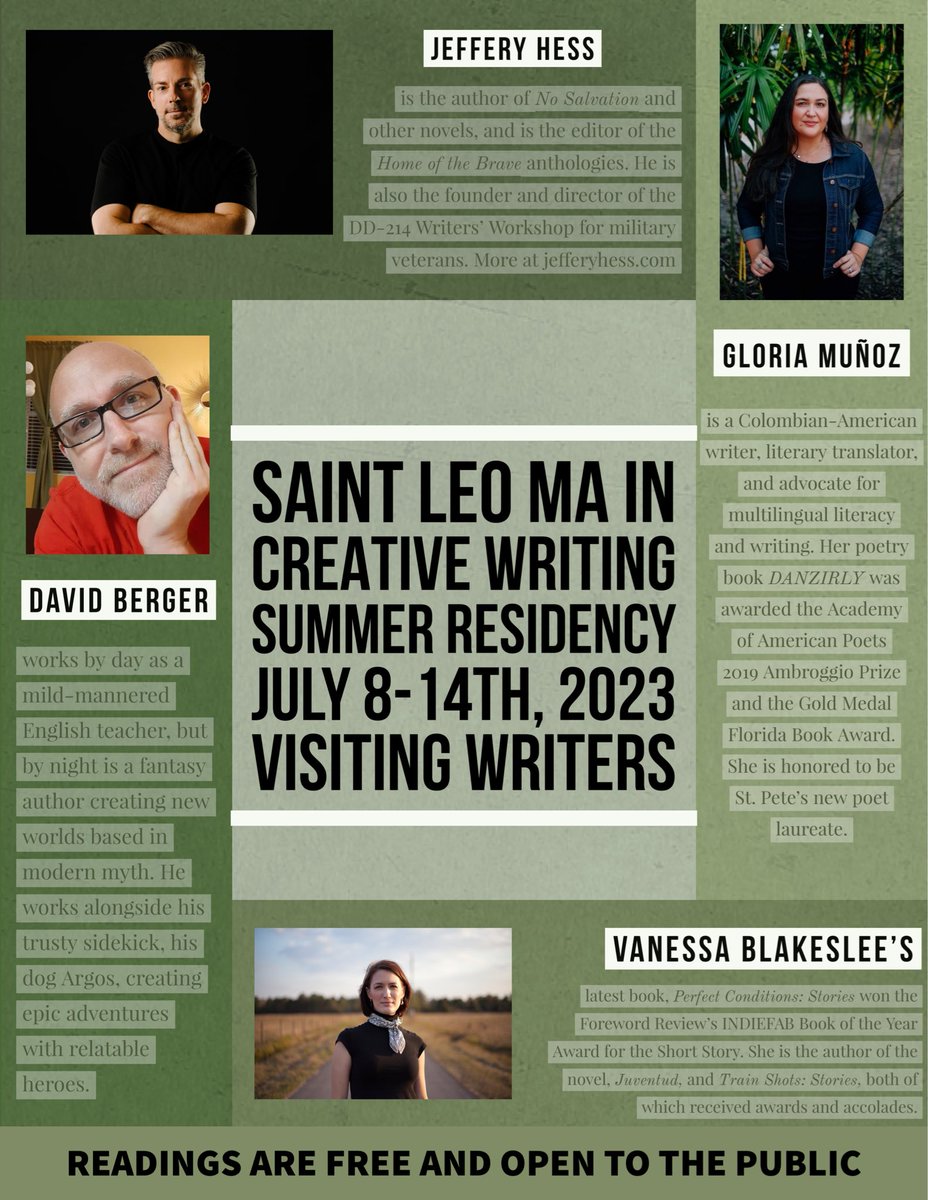realjefferyhess's tweet photo. Looking forward to preaching my brand of the gospel tomorrow! See you there, @Tri_OR_Die @Anne_Barngrover @SaintLeoUniv 
#CreativeWriting #writing #writerslife https://t.co/MCSvVllnln