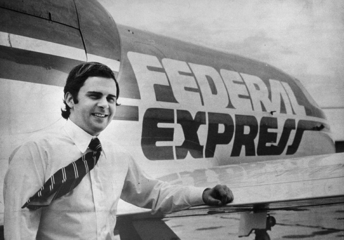 JonErlichman's tweet image. In 1973, FedEx had $5,000 in the bank and a $24,000 fuel bill.

Founder Fred Smith couldn’t get a loan fast enough.

He took $5,000 to Vegas and won $27,000 playing blackjack, buying time to raise more money.

Today, FedEx generates more revenue than casinos on the Vegas strip.