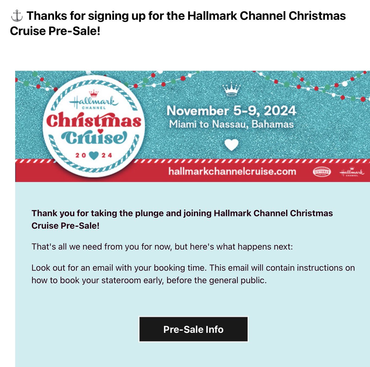 I signed up for #HallmarkChannelChristmasCruise pre sale 😊 I hope my favorite #hunksofhallmark will too <a href="/RyanPaevey/">Ryan Paevey</a> <a href="/AWALK35/">Andrew walker</a> <a href="/paulgreenemedia/">Paul Greene Official</a> <a href="/ThePaulCampbell/">Paul Campbell Blue Checkmark</a>  <a href="/tyler_hynes/">Tyler Hynes</a> #WesBrown pretty please 🥺