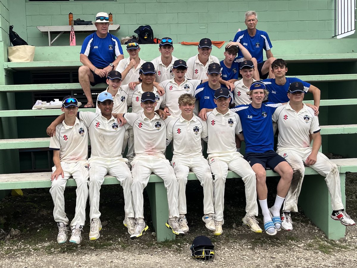 Final tour match, against Combermere School, ended in a win just before the rain came. Josh Millerd scored 42 with wickets shared between four bowlers. A great way to finish, well done boys <a href="/ReedsSchool/">Reed's School Cobham</a> <a href="/ReedsAlumni/">Old Reedonians</a> <a href="/BuffaloCricket/">Buffalo Cricket 🐃🏏</a> <a href="/Gentlemenplayer/">Gentlemen & Players</a>
