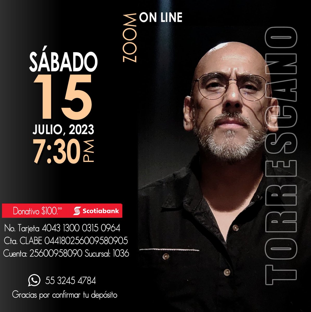 OscarTorrescano's tweet photo. Quién dice Yo!!! ... Me acompañas...? Éste sábado,  hagamos historia hagamos canción juntos mi gente hermosa, favor de confirmar su asistencia enviando la foto de tu donativo voluntario vía WhatsApp, te abrazo mi gente. https://t.co/wUEqMhDULO