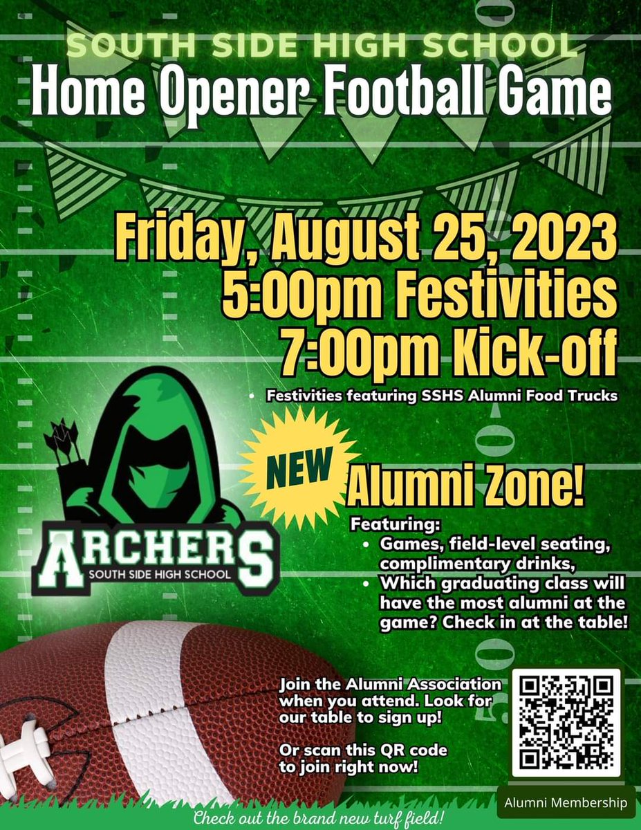Hey #ArcherAlumni .... Get Excited! 
More to come on what food trucks to look for, what games to play in the Alumni Zone, and how you can get your fellow classmates involved in the fun!  
Want to help?  Contact any member of the SSHS Alumni Board to get involved!