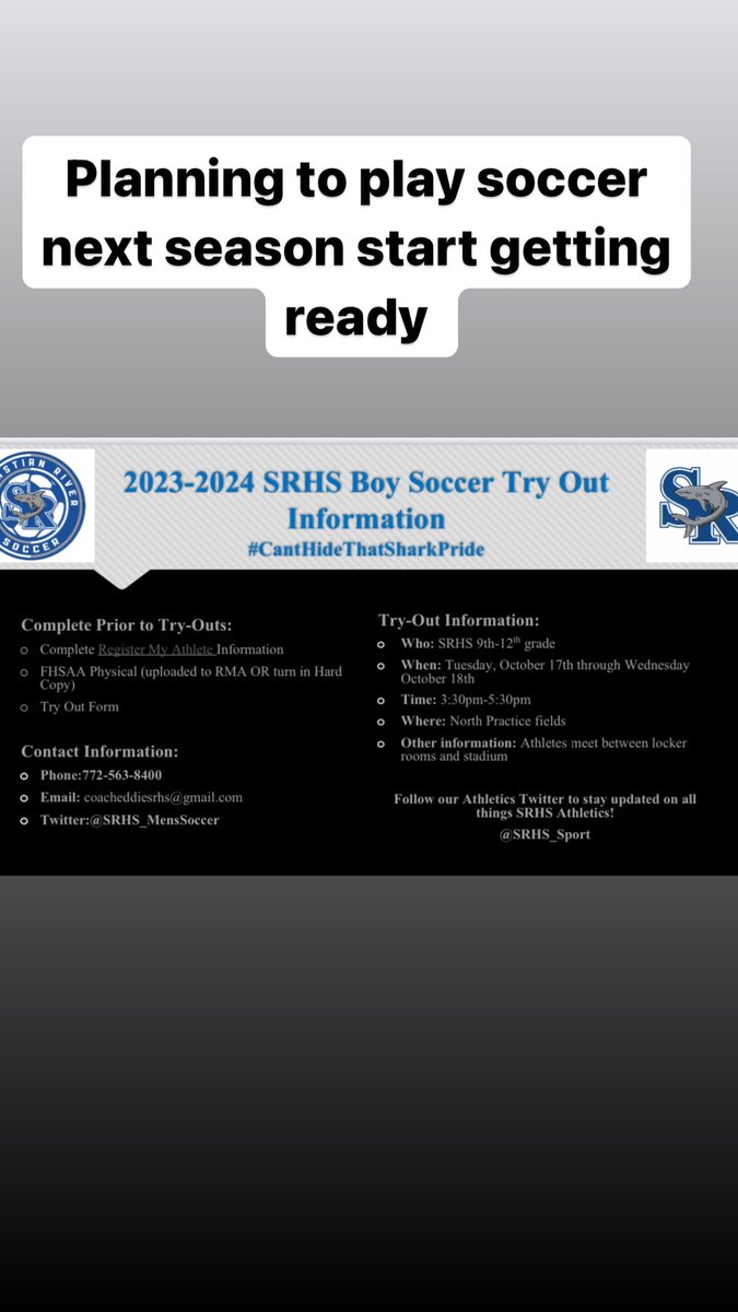 Start getting ready for the upcoming soccer season.  #canthidethatsharkpride