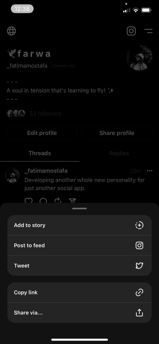 _fatimamostafa's tweet photo. Passive aggression POV: keeping the option to share in tweet 🫠 https://t.co/VQui0j7Qhs