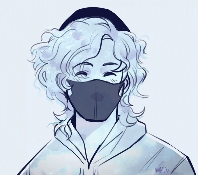 looking at my old drawings of ranboo I just love drawing their hair sm :3