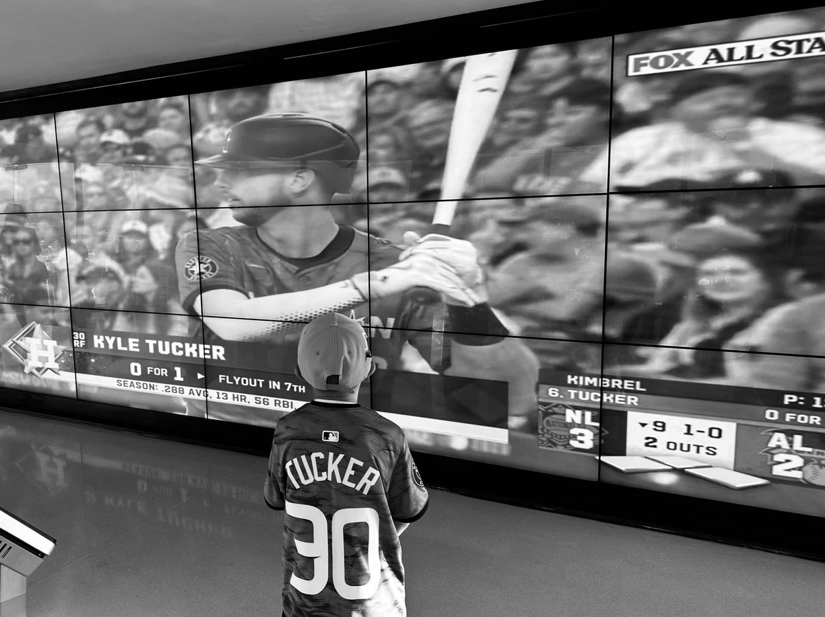 Stats Sports Bar (@statssportsbar) on Twitter photo Watching Kyle Tucker hit in the bottom of the 9th, in the MLB Allstar Game, wearing your new Tucker Jersey, on top of the Space Needle, what a feeling!!!! Living his best life, Cayden Bane. <a href="/astros/">Houston Astros</a> <a href="/MLBONFOX/">FOX Sports: MLB</a> <a href="/FOX26Houston/">FOX26Houston</a> <a href="/MLB/">MLB</a> <a href="/MLBNetwork/">MLB Network</a> <a href="/KyleTucker_ATH/">Kyle Tucker</a> <a href="/KHOU/">KHOU 11 News Houston</a> @ Watching Kyle Tucker hit in the bottom of the 9th, in the MLB Allstar Game, wearing your new Tucker Jersey, on top of the Space Needle, what a feeling!!!! Living his best life, Cayden Bane. <a href="/astros/">Houston Astros</a> <a href="/MLBONFOX/">FOX Sports: MLB</a> <a href="/FOX26Houston/">FOX26Houston</a> <a href="/MLB/">MLB</a> <a href="/MLBNetwork/">MLB Network</a> <a href="/KyleTucker_ATH/">Kyle Tucker</a> <a href="/KHOU/">KHOU 11 News Houston</a> @