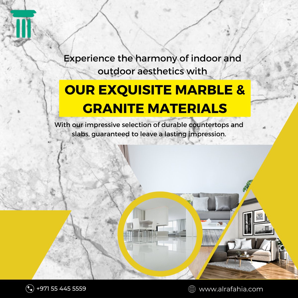 Experience the epitome of luxury with our exquisite marble & granite materials from al Rafahia Marble Granite & Quartz. Elevate your space with timeless beauty and unmatched craftsmanship.

Visit our website Now!
.
#AlRafahia #Countertops #LuxuryLiving #GraniteElegance