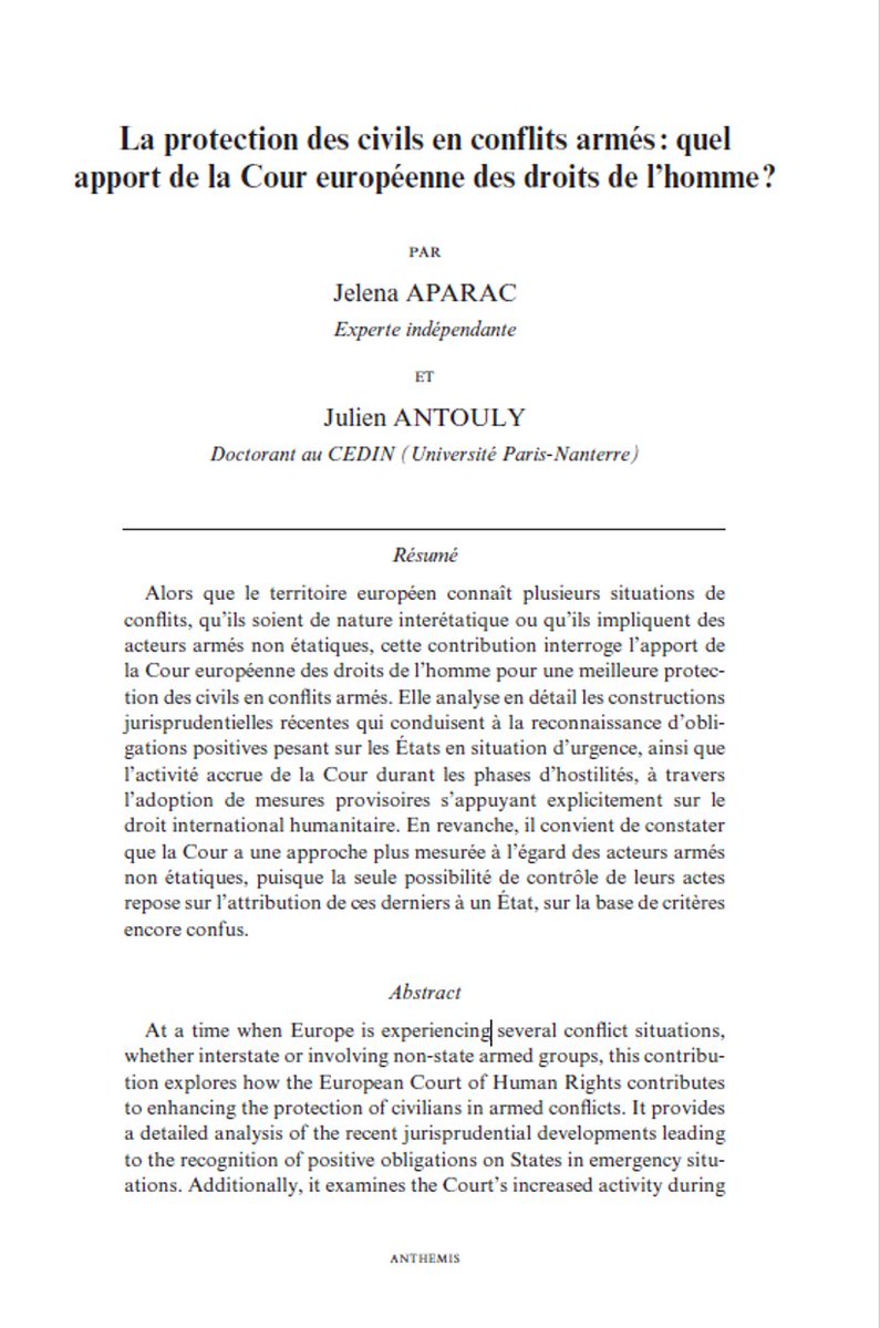 Happy to share my latest article co-authored with brilliant @j_antouly on how #ECHR  can #protect #civilians in #armedconflicts. #ihl