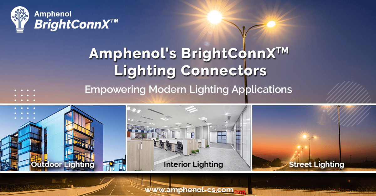 AmphenolCS's tweet photo. Explore the features and benefits of #Amphenol's #BrightConnX™ lighting connectors and how they are revolutionizing modern #lighting applications. https://t.co/frgWtX0UW6 #LightingConnectors #Zhaga https://t.co/jQIqHqGtUf
