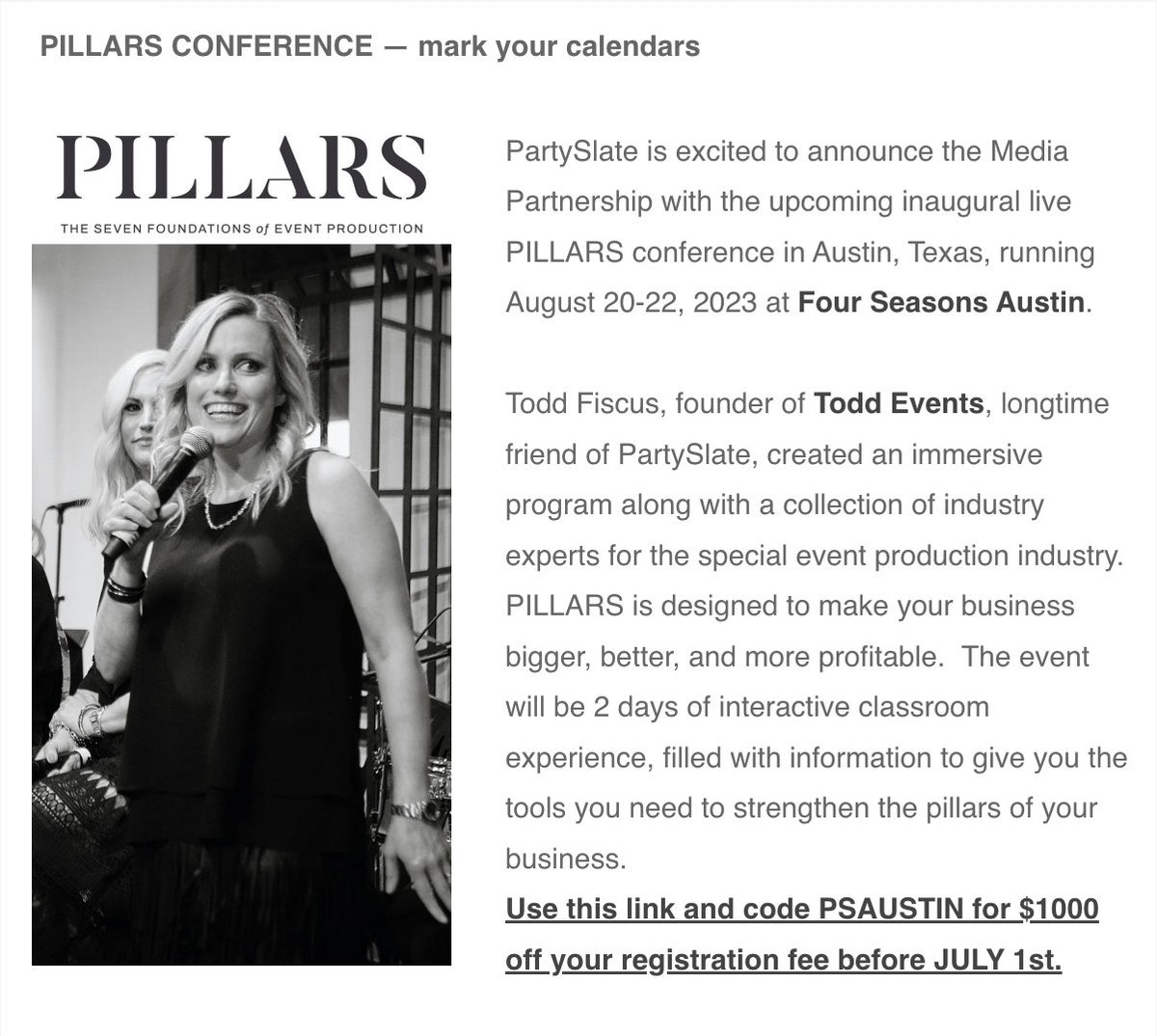 Julie Roth Novack (@julierothnovack) on Twitter photo Thank you <a href="/toddevents/">Todd Fiscus</a> for inviting me to speak to the top event designers and production companies in the country at your new Pillars conference! <a href="/PartySlate/">PartySlate</a> is honored to be your media partner. Thank you <a href="/toddevents/">Todd Fiscus</a> for inviting me to speak to the top event designers and production companies in the country at your new Pillars conference! <a href="/PartySlate/">PartySlate</a> is honored to be your media partner.