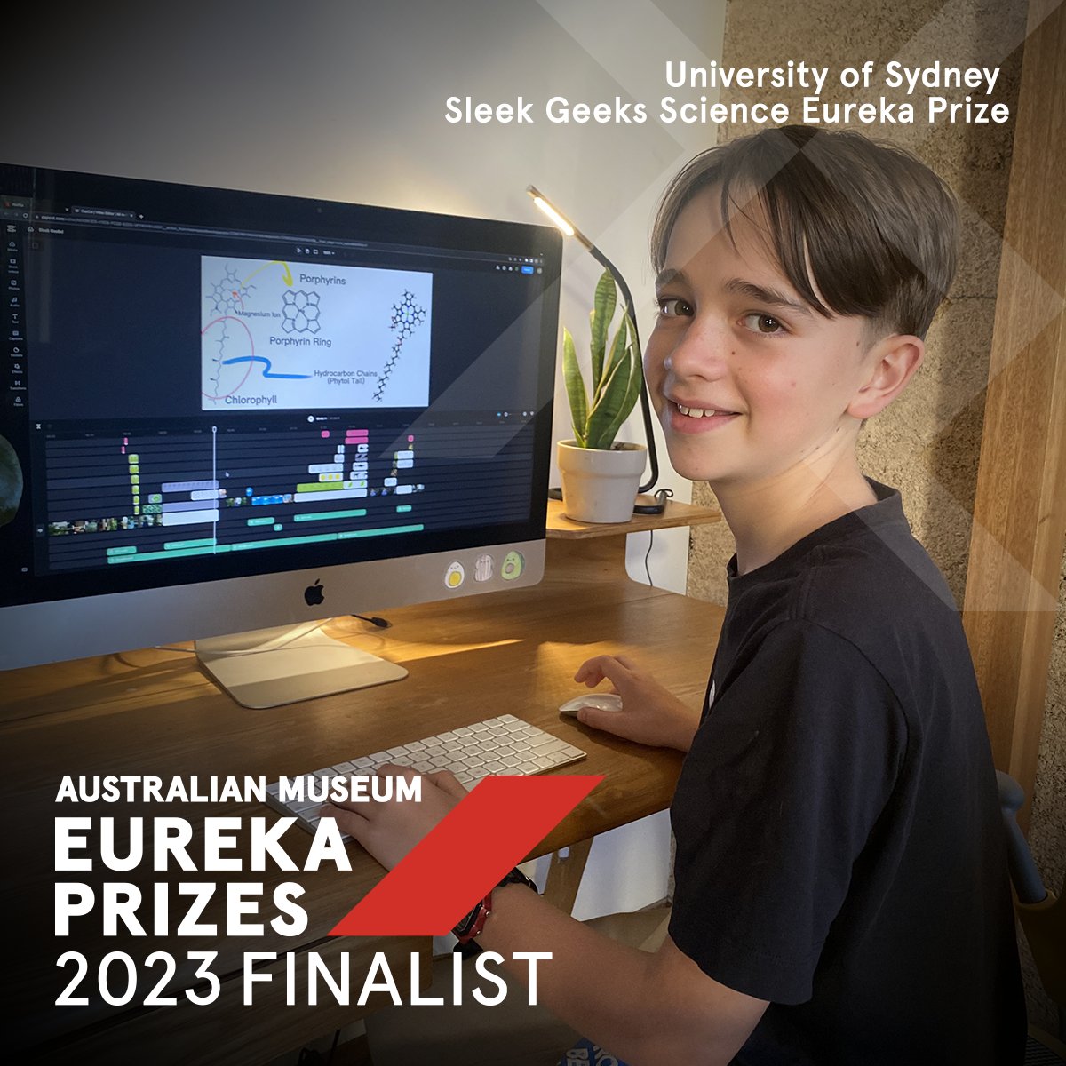eurekaprizes's tweet photo. Darcy. B. is a finalist in the @Sydney_Uni Sleek Geeks Science Eureka Prize - Primary, for his short film 'The Crazy World of Chlorophyll'. 

Watch it now: https://t.co/VoqcOU5WQ7 

#EurekaPrizes #SchoolScience https://t.co/BOn061TiI2
