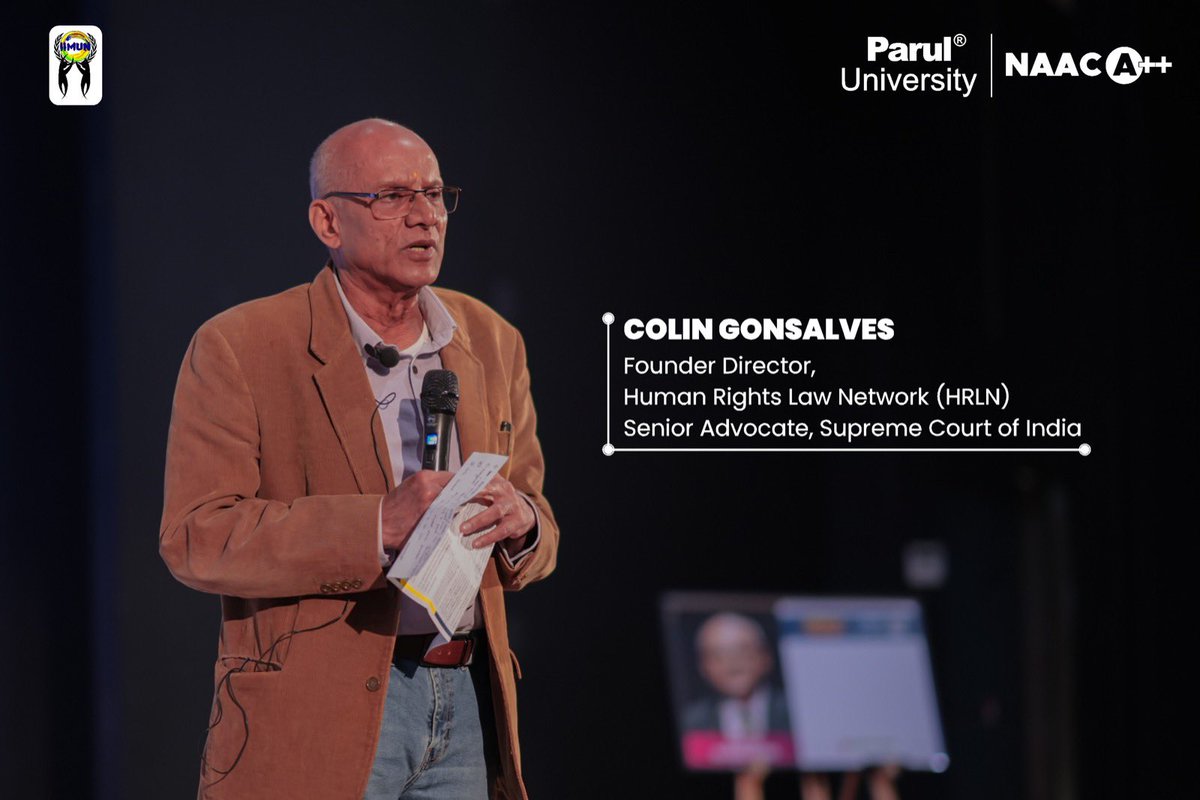 Paruluniversit3's tweet photo. Look who graced the stage of ‘Sanvidhaan pe charcha!’🙌🏻

The very respected Mr. Colin Gonsalves was kind enough to spare valuable hours from his busy schedule and come to our university.
His session exuded wisdom and distinguished perception for all legal things in India. https://t.co/GZI9AtwPFh