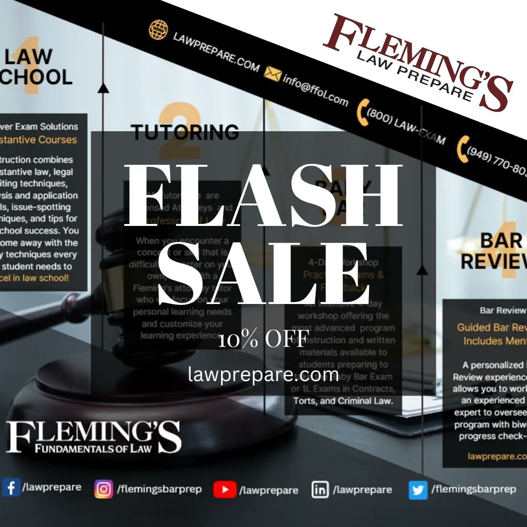 Flemingsbarprep's tweet photo. Are you a law school student, baby bar, or bar exam candidate looking to unlock the skills needed to excel in your studies? Look no further! Streamline and downsize your study time, improve your grades, pass the bar! #lawprepare #lawexam #lawschool #lawstudent 
#barexam #lasttime https://t.co/S9BfevUW5I