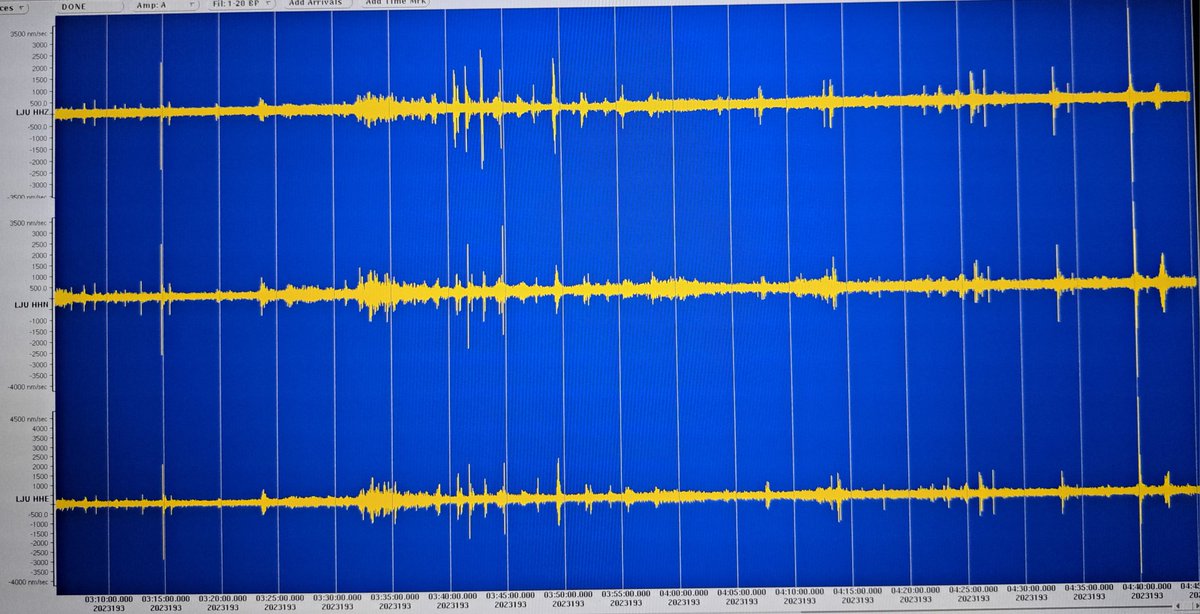 ARSO_potresi's tweet image. Udari strel, zabeleženi na potresni opazovalnici v Ljubljsni