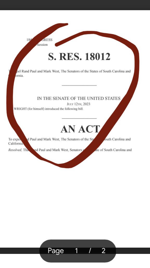 The Senate Democrats just passed an ACT expelling Rand Paul and myself from the Senate. This move is very partisan and uncalled for. Not only is it illegal, but it happens to come from a man who is so called “dealing with a family emergency”. I will END the radical establishment.