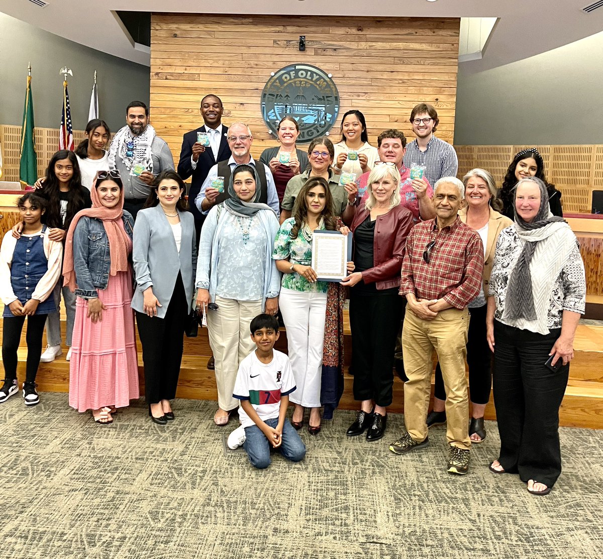 QaziAmna's tweet photo. Thank you @cityofolympia for celebrating Muslim Heritage Month
Thank you @CAIRWashington @SeemabHussaini for joining 🙏 #fisttime in the capitol I am humbled and honored for this recognition @PakinUSA @Masood__Khan @OlyPD @theolympian https://t.co/UJEwfS0fMV