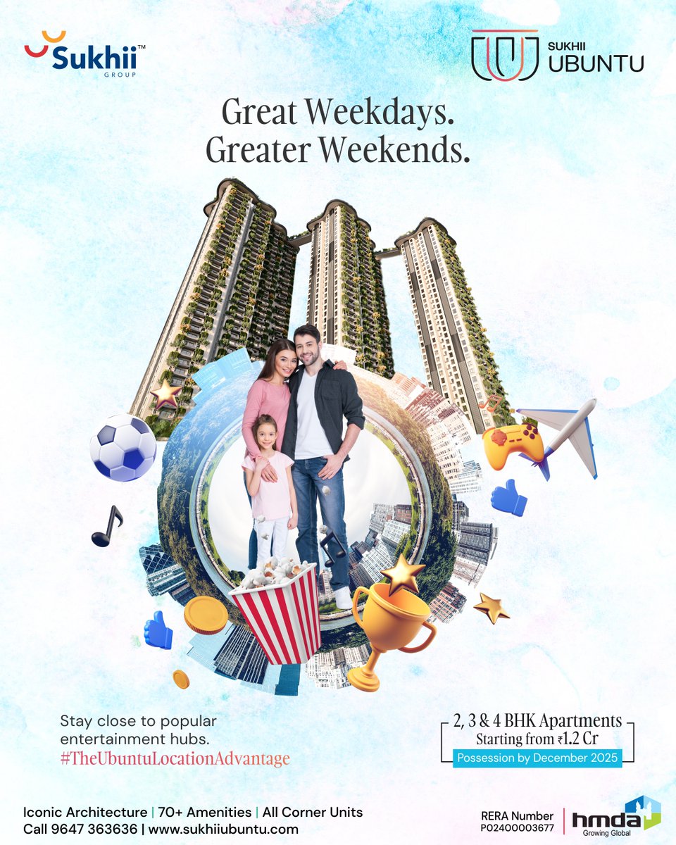sukhiigroup's tweet photo. With many entertainment and leisure hubs nearby, there’s no dearth of fun at any time. That’s Ubuntu!
Contact us at 9647 363636 now or DM us for a callback.
#SukhiiGroup #Ubuntu #RealEstate #Home #GatedCommunity #EntertainmentHub #LocationAdvantage https://t.co/KscCFBYDq8