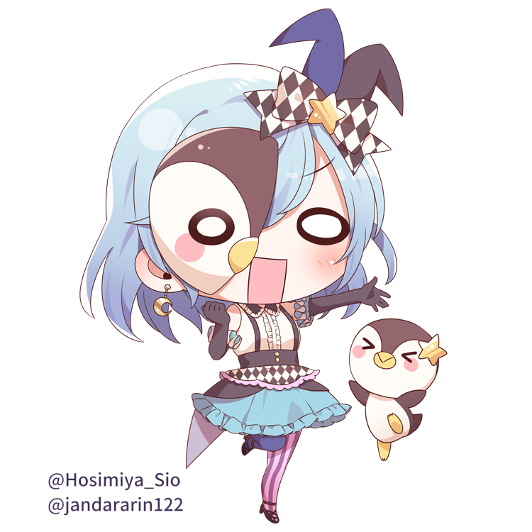 「星宮汐 様()の誕生日グッズ用イラストを描かせていただきました!衣装デザインは好」|じゃんだら琳のイラスト