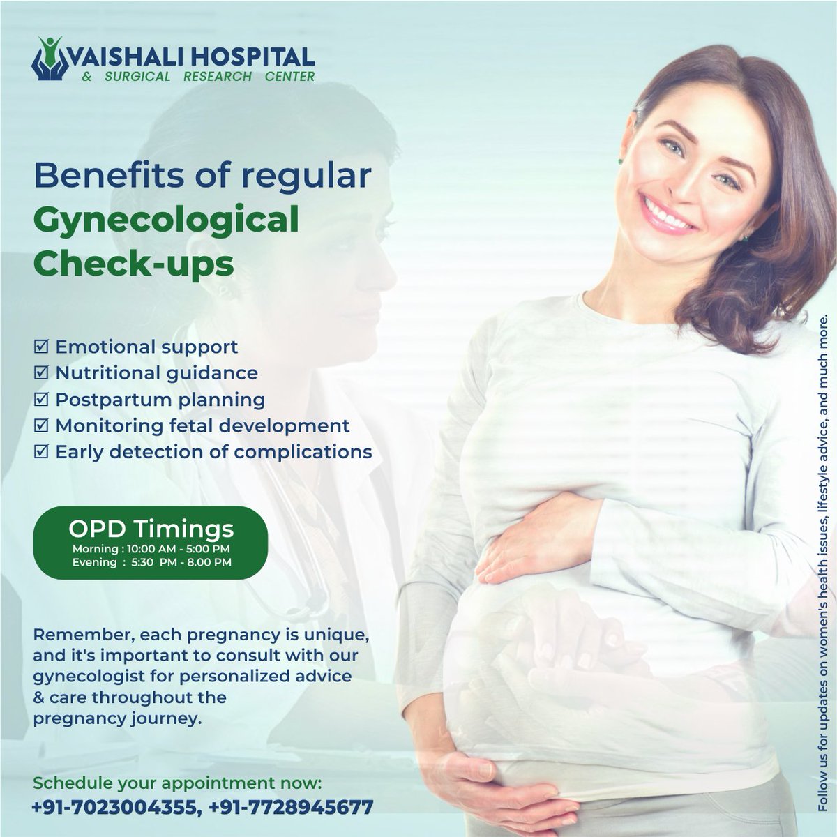 Schedule an appointment with our gynecologist and female health expert today. Your well-being is our priority! 📷
#VaishaliHospital #vaishalihospitaljaipur #tophospitals #besthospitalinjaipur #GynecologicalHealth #ExpertCare #ReproductiveWellness