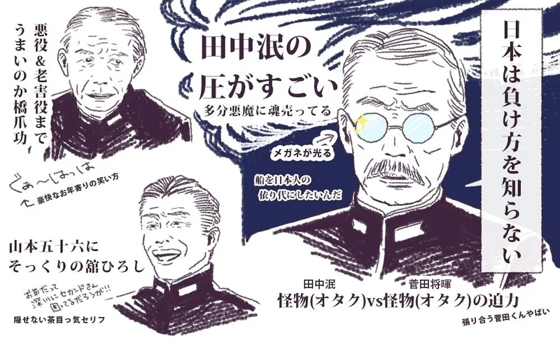 ゴジラ-1.0、めっちゃ楽しみだ...!! 山崎貴監督の『アルキメデスの大戦』見た時に描いたイラスト再掲。とんでもなく面白くてゾクゾクしたからゴジラも期待大!