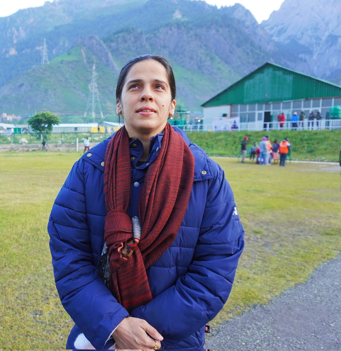 Badminton player #SainaNehwal in Baltal #Kashmir for #ShriAmarnathJiYatra2023. 

#AmarnathYatra #Sports