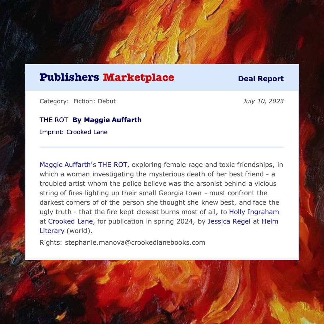 Maggie Auffarth (@maggie_auffarth) on Twitter photo 🎉 I’m going to be an author!
This is a dream come true and I can’t wait to share more soon!
Thank you to my (Incredible! Indomitable!) agent Jess Regel at @HelmLiterary who loved this book even when I didn’t, and to <a href="/holly_ingraham/">Holly Ingraham</a> at <a href="/crookedlanebks/">Crooked Lane Books</a> for making this a reality! 🎉 I’m going to be an author!
This is a dream come true and I can’t wait to share more soon!
Thank you to my (Incredible! Indomitable!) agent Jess Regel at @HelmLiterary who loved this book even when I didn’t, and to <a href="/holly_ingraham/">Holly Ingraham</a> at <a href="/crookedlanebks/">Crooked Lane Books</a> for making this a reality!