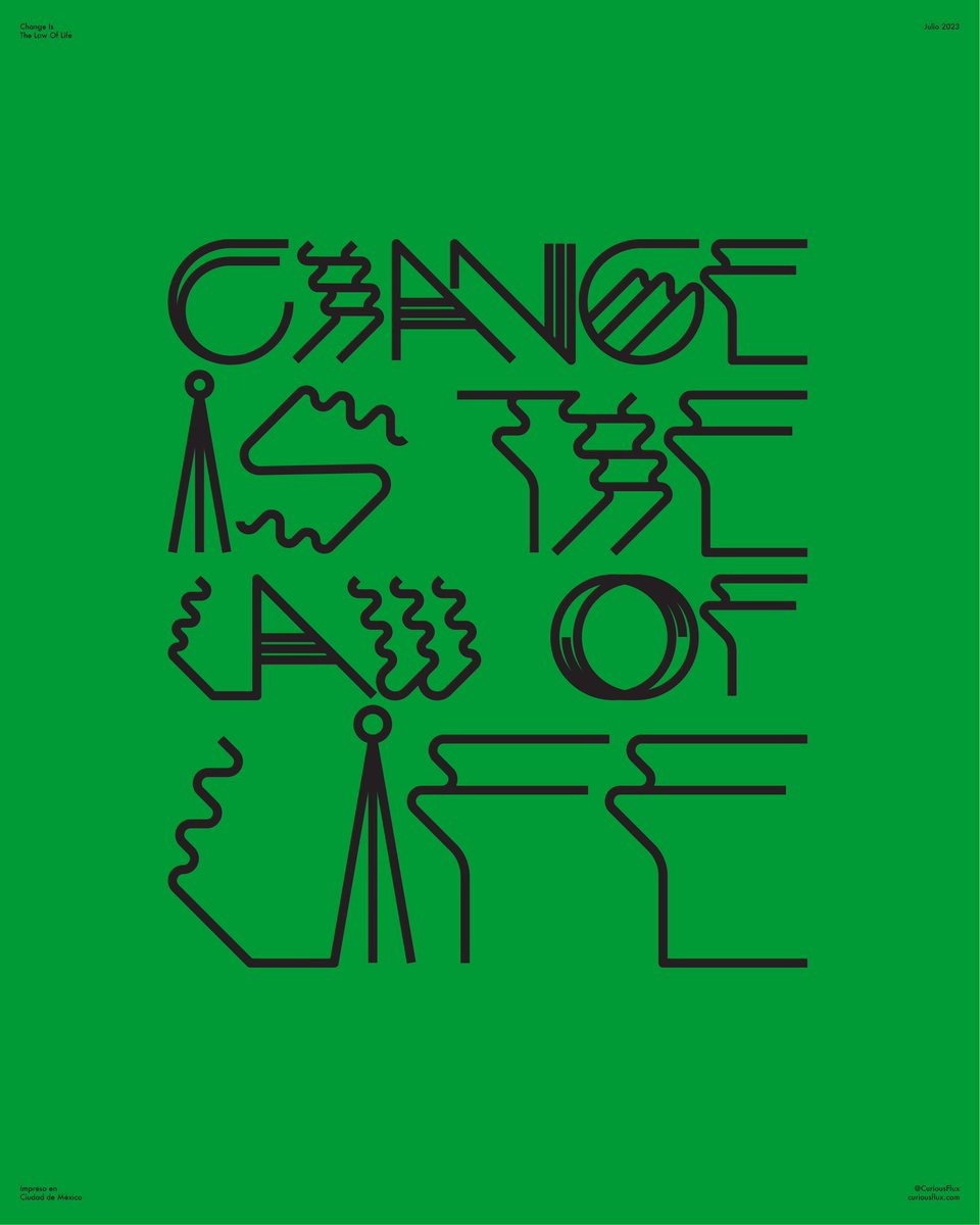 curiousflux's tweet photo. CHANGE IS THE LAW OF LIFE

—
#typography #lettering https://t.co/4PmjArH9V0
