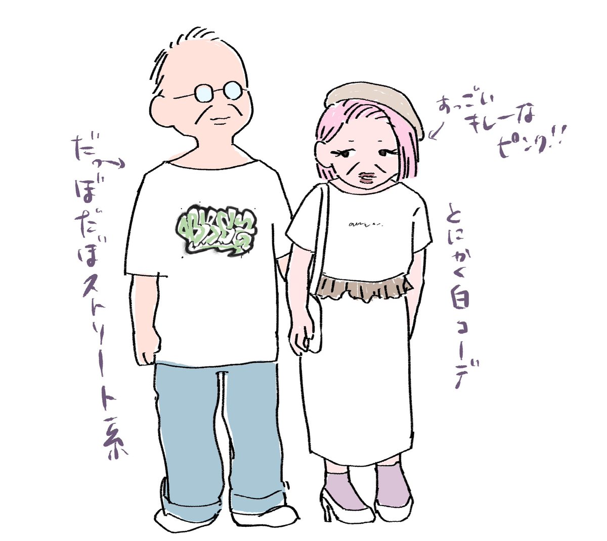 こないだ原宿(千駄ヶ谷あたり)に素敵な老夫婦いた。あのあたりに住んでるっぽかった。あーゆー老人を目指そうと思った。80代くらい。 