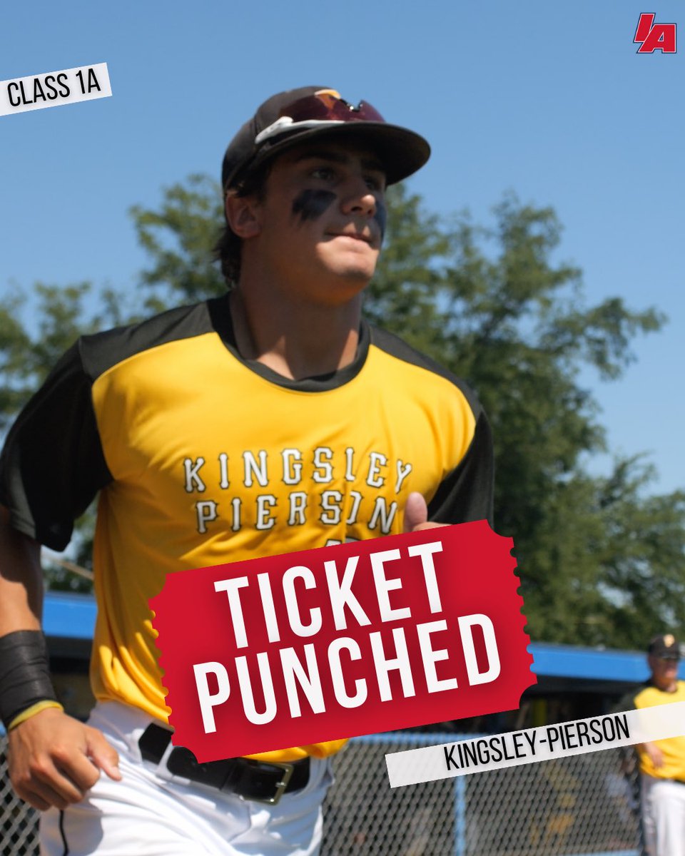 KINGSLEY-PIERSON = TICKET PUNCHED

#IAbaseball | #iahsbb