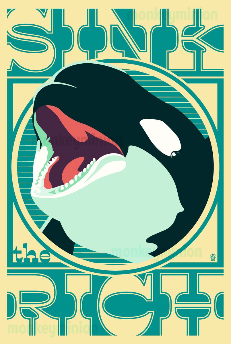 Sink the rich! Show your love for #TeamOrca in this @monkeyminion animal propoganda poster debuting at #SDCC: sdccblog.com/2023/07/monkey…