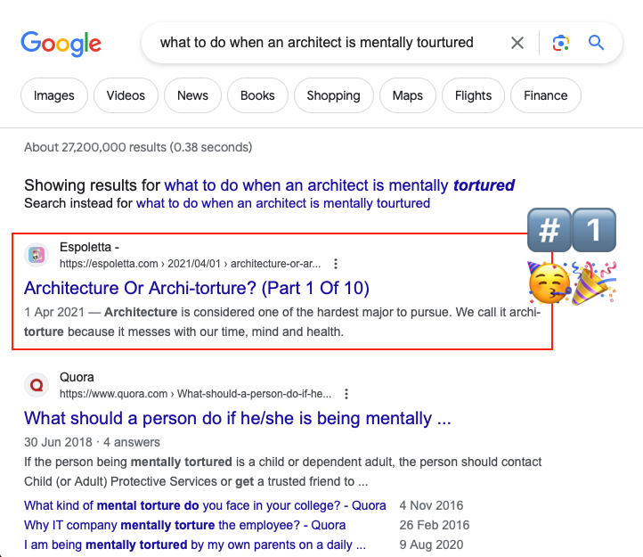 espoletta's tweet photo. And another hit on Google today. Looks like our SEO effort is really paying off. #espoletta https://t.co/PUXVdvnji1