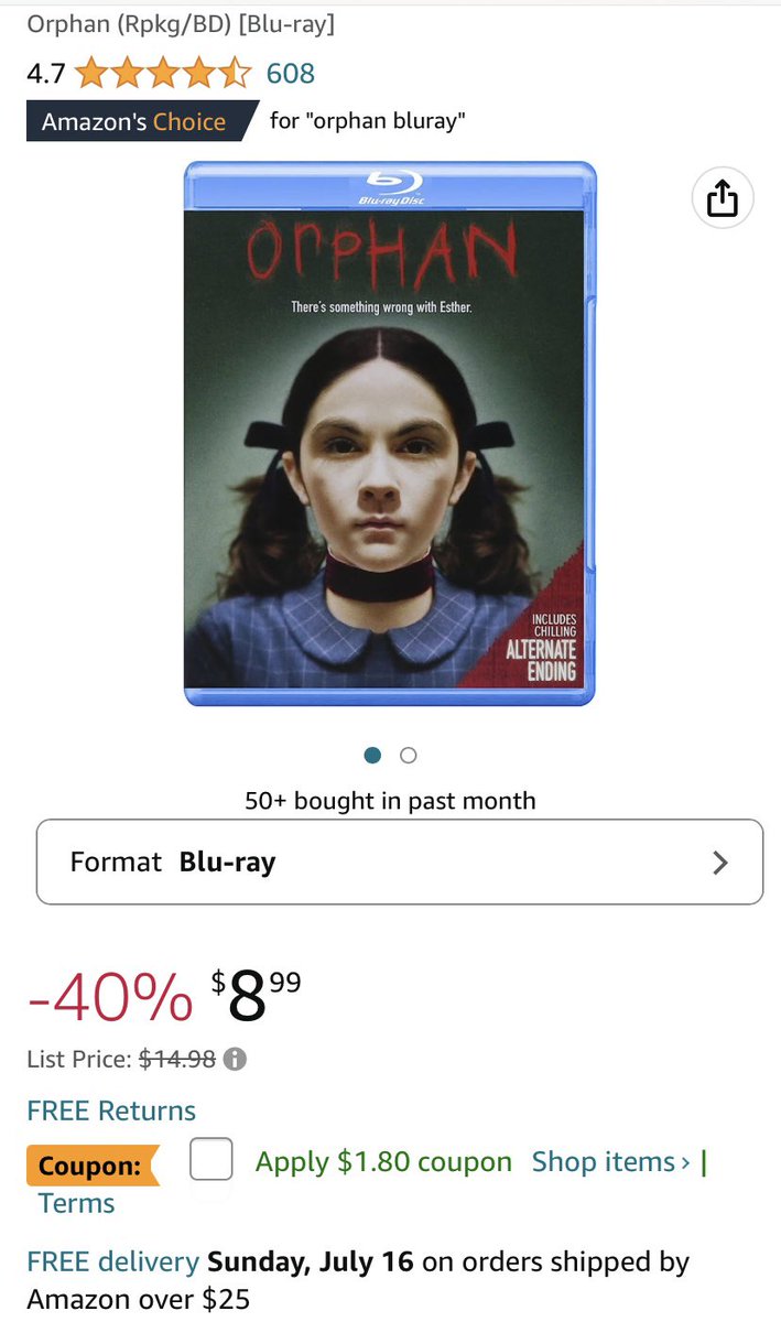 JackieDynamite's tweet image. Esther loves a great deal! 

Amazon Prime Day has Orphan: First Kill Blu-Ray for $10.99, 4K disc for $28, and digital HD for $4.99! Orphan (2009) Blu-Ray is $7.19 with coupon! 

Apple and Microsoft have digital 4K for $4.99!

#IsabelleFuhrman #OrphanFirstKill #OrphanMovie #Esther