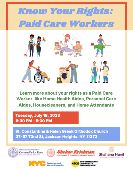 NICE4Workers's tweet photo. @NICE4Workers, CM @voteshekar, @helloDCWP, @CMShahanaHanif &amp; @CnDelarosa join efforts to empower #immigrant #women in life &amp; at work. Immigrant Women Meeting- #KYR, @helloDCWP Domestic Workers #Mediation program &amp; much more. https://t.co/Aj1OQPtWou