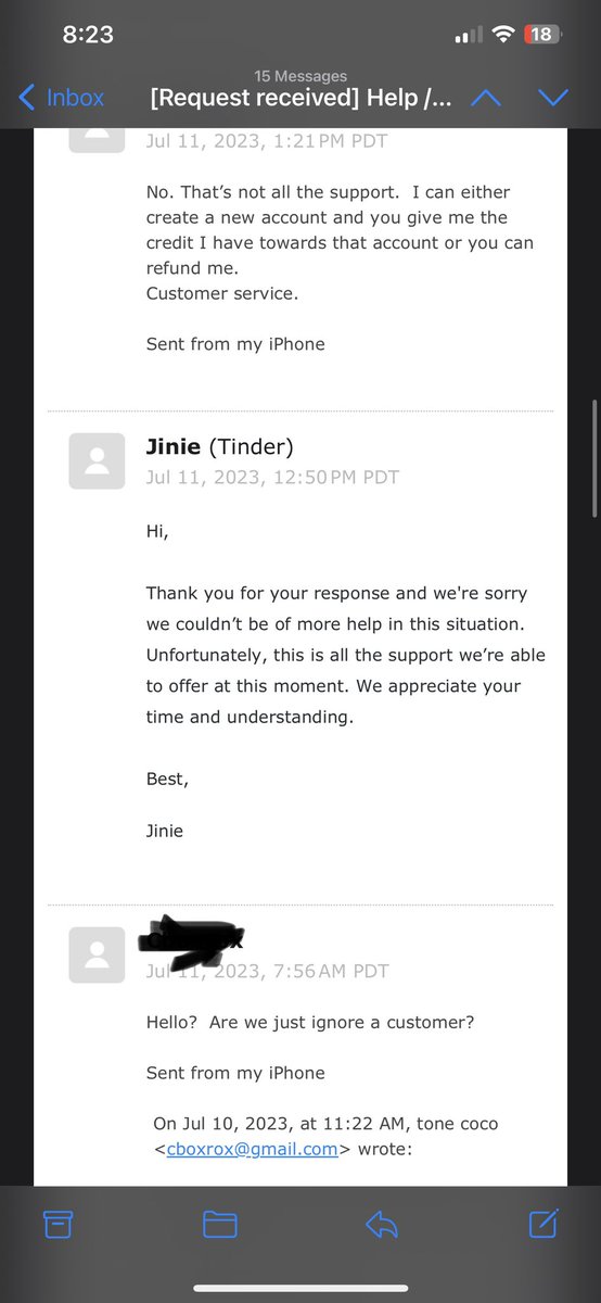 zerohournight's tweet photo. @Tinder Zero customer service. #tinder https://t.co/MgodHAHbtv