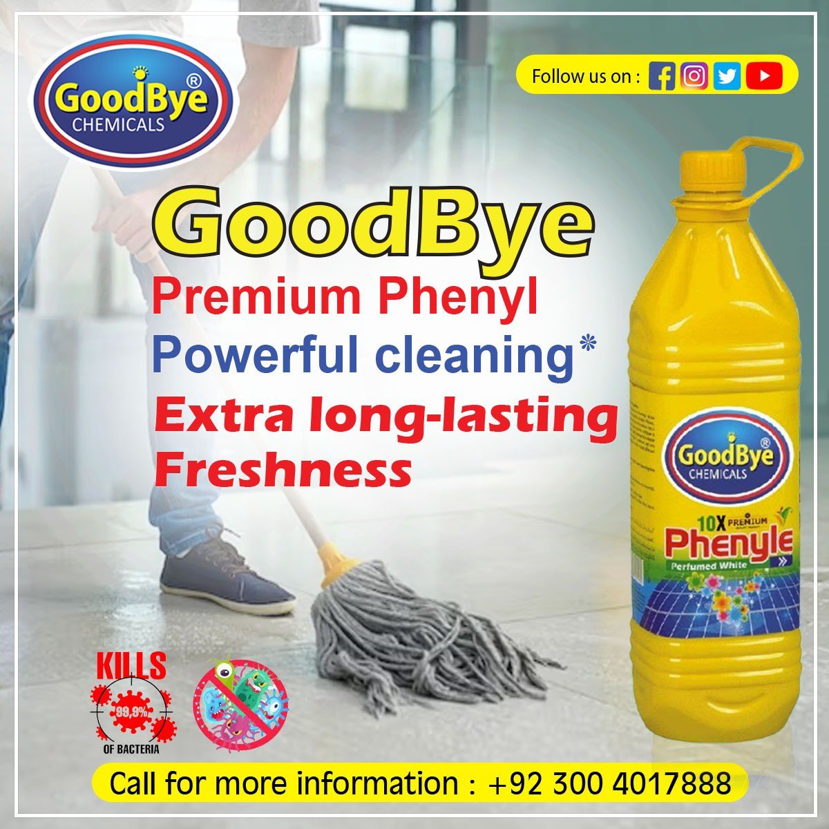 goodbyechemical's tweet photo. Say GoodBye to Sticky Stain &amp; welcome to clean surface with GoodBye Perfume Phenyle 10X surface cleaner.
#GoodByePremiuemPhenyle #10xpremiuem #bestphenyleinpakistan #bestperfumephenyle #fastestsaleinpakistan #Pakistan.No1Brand https://t.co/dUvkfgQ8eb