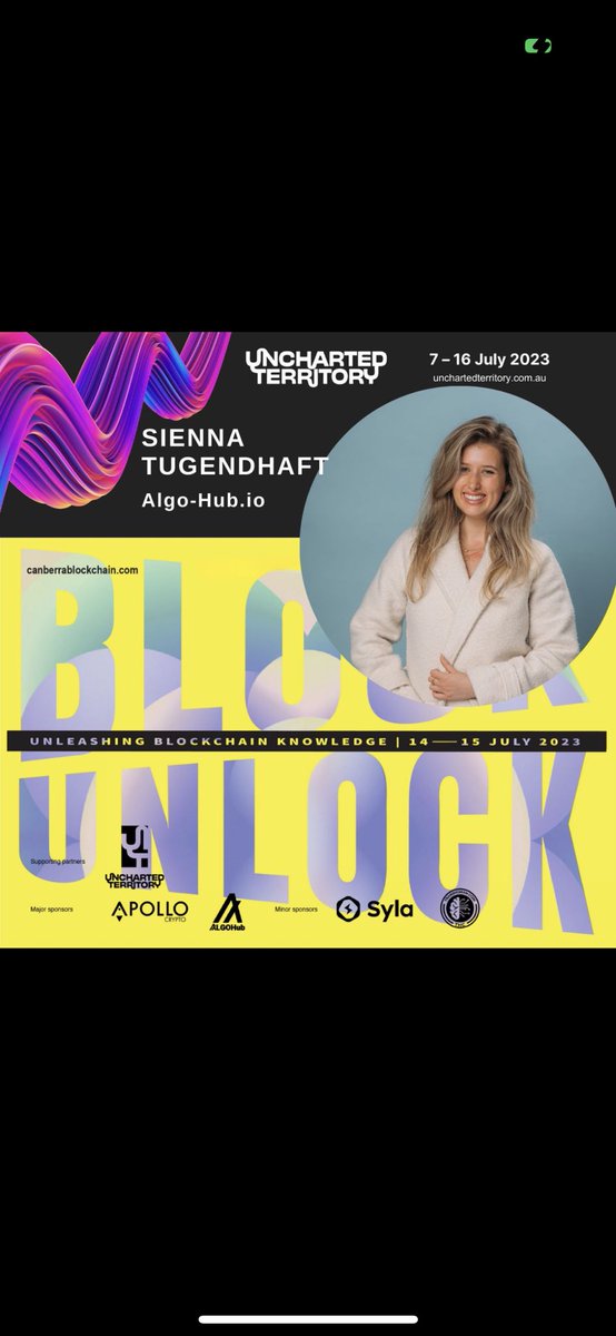 Sisi_Block's tweet image. Who’s joining in #canberra at the #BlockUnBlock conference? Would love to connect with you, leave a comment if you’re joining so I can come say hi! #blockchain #algorand #cryptocurrency