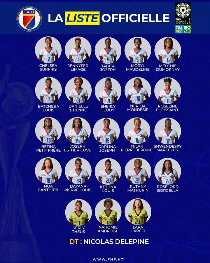 RiaRichardson7's tweet photo. Nos 23 guerrières pour la finale en Australie🇦🇺 ! #Alasooo🇭🇹⚽ https://t.co/3783LDDkZe