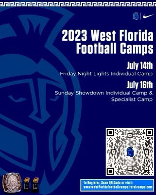 UWFFootball's tweet photo. 🚨Camp Time Change 🚨

Due to weather issues, our camp this Friday has been moved up to a 4-4:45pm check in with a 5 pm central time start. Both Sunday camp times will remain the same. There’s still time to register for the camps ⬇️

https://t.co/esWBeK6Tds

#GoArgos https://t.co/1xPJKzqggS
