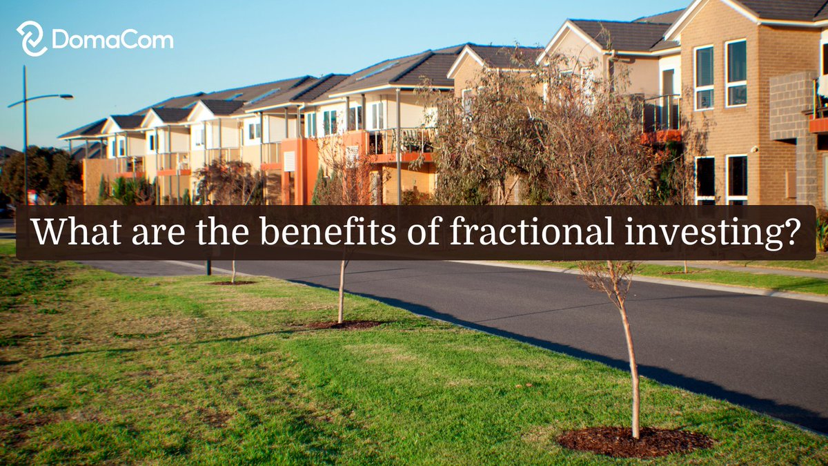 There are many benefits to fractional investing, including:

Affordability
Diversification
Liquidity

DomaCom is a fractional investment platform that makes it easy to get started in fractional investing.

Learn more about the benefits here: domacom.com.au