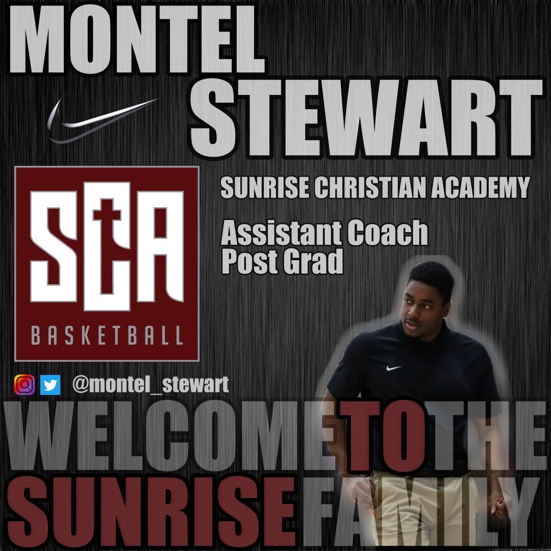 Sunrise Family, please join us in welcoming new assistant coach, Montel Stewart (@montel_stewart)!