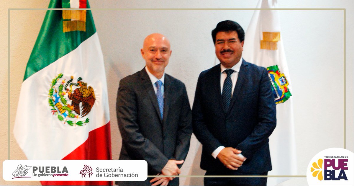 Segob_Puebla's tweet photo. Con la finalidad de mantener la gobernabilidad en el estado de #Puebla, el titular de la SEGOB, Javier Aquino Limón se reunió con @capalga, magistrado presidente del Consejo de la Judicatura del @podjudpuebla. https://t.co/jmqoRq5kMv