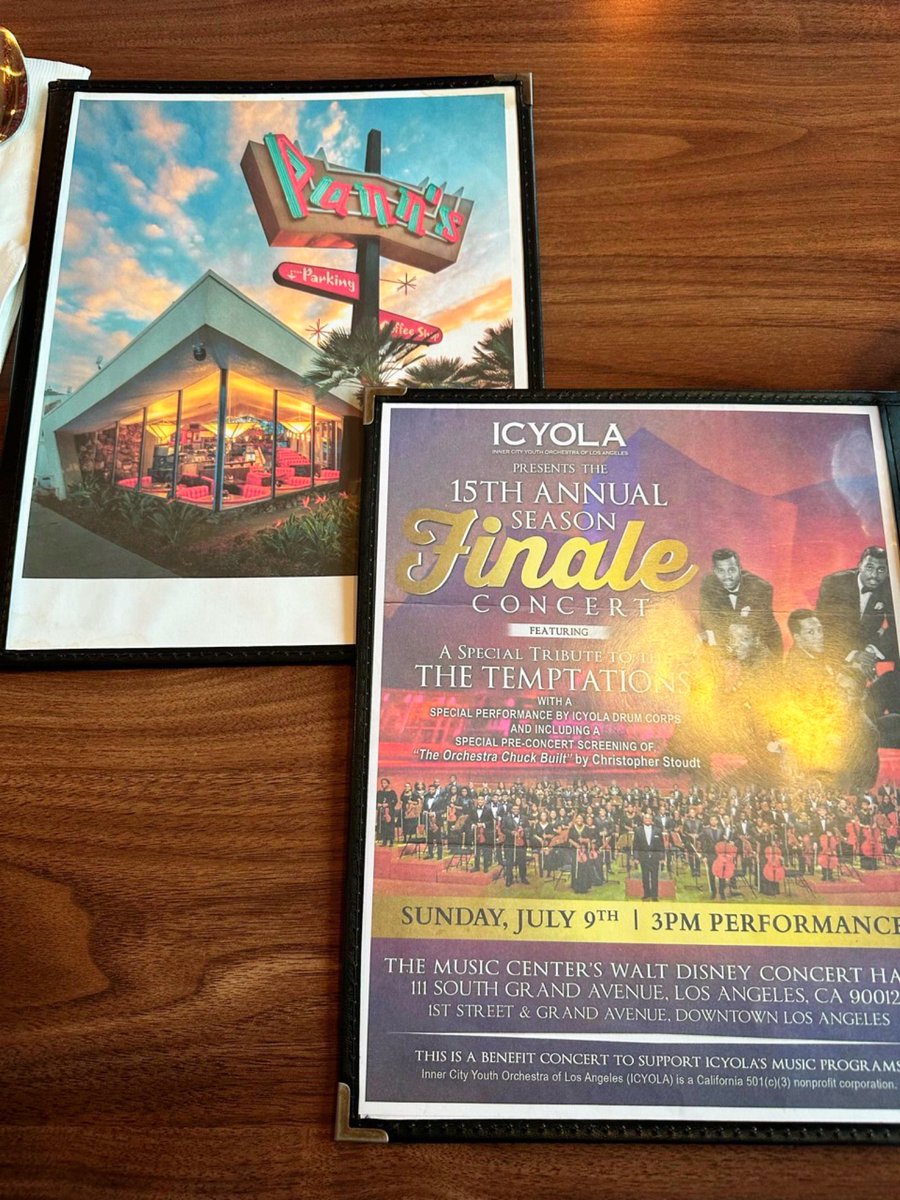nicholesmith's tweet photo. It’s cool to see my flyer design (that is helping young musicians pursue their passion) displayed at the famous local Los Angeles diner PANN’s restaurant. https://t.co/NtNMdlrAFU
