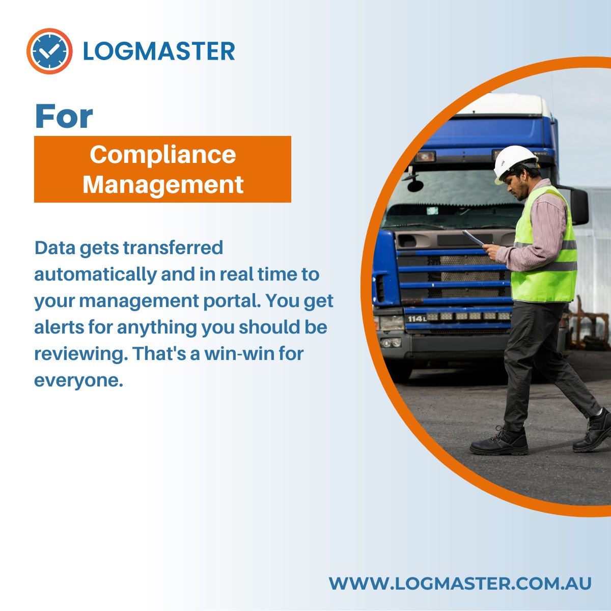 LogmasterAU's tweet image. Are you looking for a way to reduce driver non-compliance? 🚚 For more info visit logmaster.com.au or call us at  (02) 7228 6269. #fleetmanagement #transportcompliance #fatiguemanagement #EWD