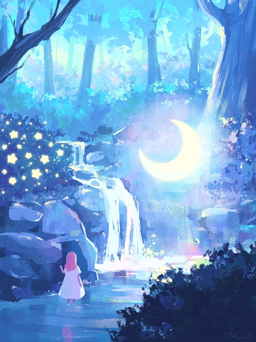 「1girl waterfall」 illustration images(Latest)