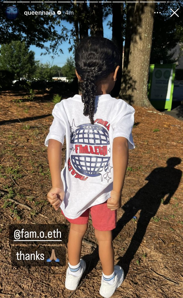 nnphenomenal's tweet photo. Queen Naija supporting my son’s brand! Her son Legend wearing FAM.O.ETH™️ 👏🏼👏🏼❤️ #Gabriel #1 #PutYourOrdersIn #ManyStyles 

Instagram: @fam.o.eth and @f.o.e_gabie_215 https://t.co/DLxUojEBUw