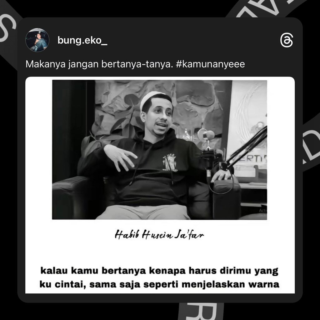 Makanya jangan bertanya-tanya. #kamunanyeee 

threads.net/t/Cuk-G9dPq4X/…