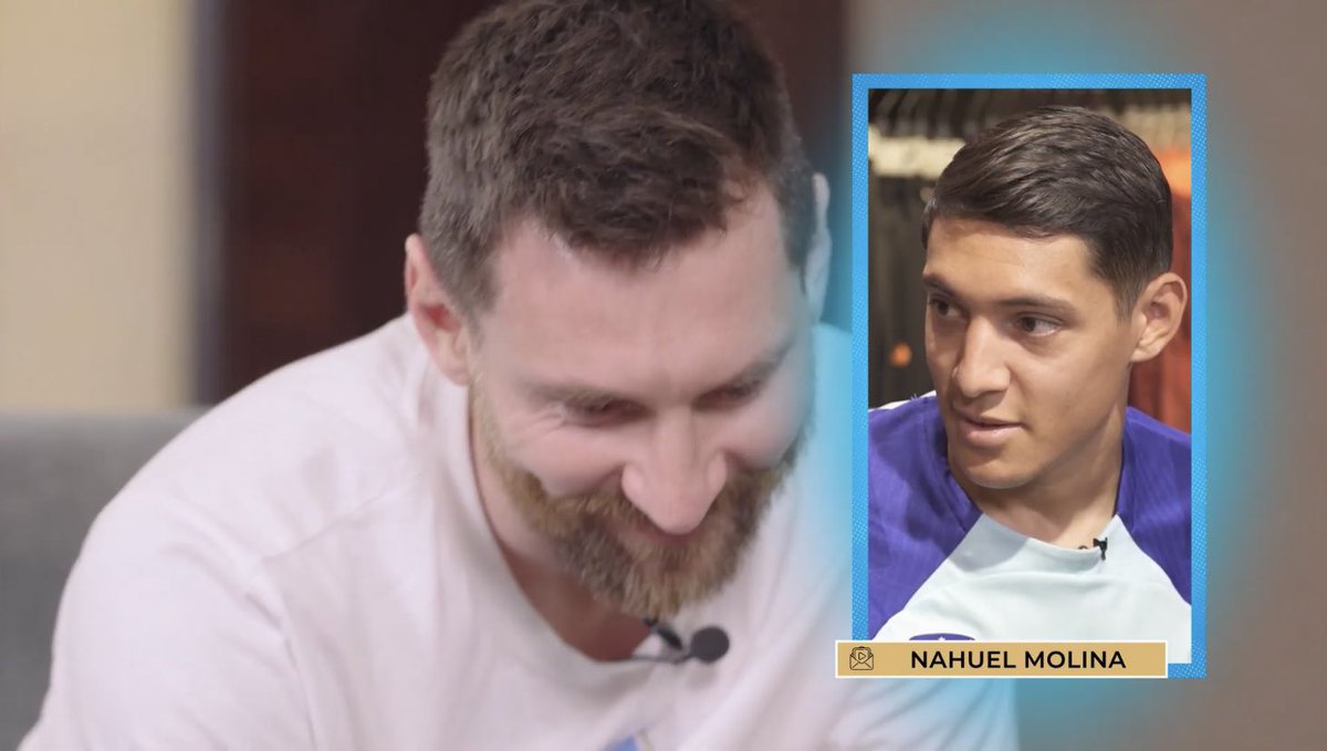 AlbicelesteTalk's tweet photo. Nahuel Molina: “Did you see me or not? [On Messi’s assist against Netherlands]” 

Leo Messi: “Yes, I saw him and I saw him keep running. I understood that the natural thing at that moment was to pass the ball to the side, so I thought it was appropriate to deliver it to him because I thought the defense was expecting something different. I did not hear him, but I saw him.” @TV_Publica 🗣️🇦🇷