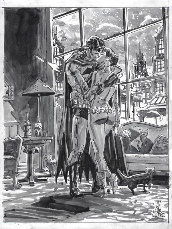 batmancurated's tweet image. batman &amp;amp; catwoman by dean kotz, after lee weeks
